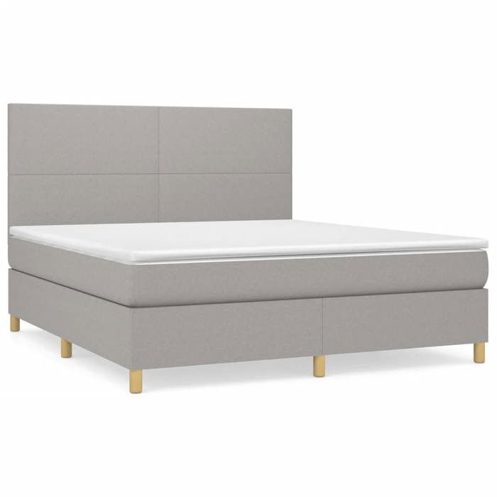 Maison Exclusive - Sommier à lattes de lit avec matelas Gris clair 180x200cm Tissu