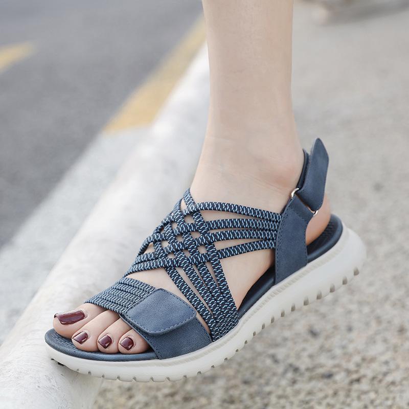 2026 Summer Shoes Women Flat Sandals Summer Holiday Fashion Brand Ladies Bohemia Style Modern Sandals Black Blue Green Plus Size 42