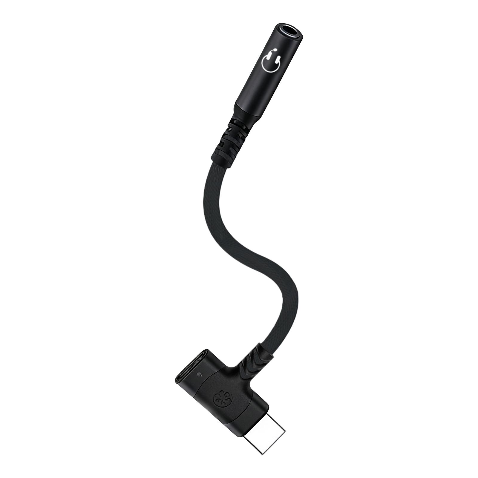 

2 in 1 Type C to 3.5mm Female Sound Connectors Wear Resistant for Smartphone Music Performances Headphone Stereo Cord чорний