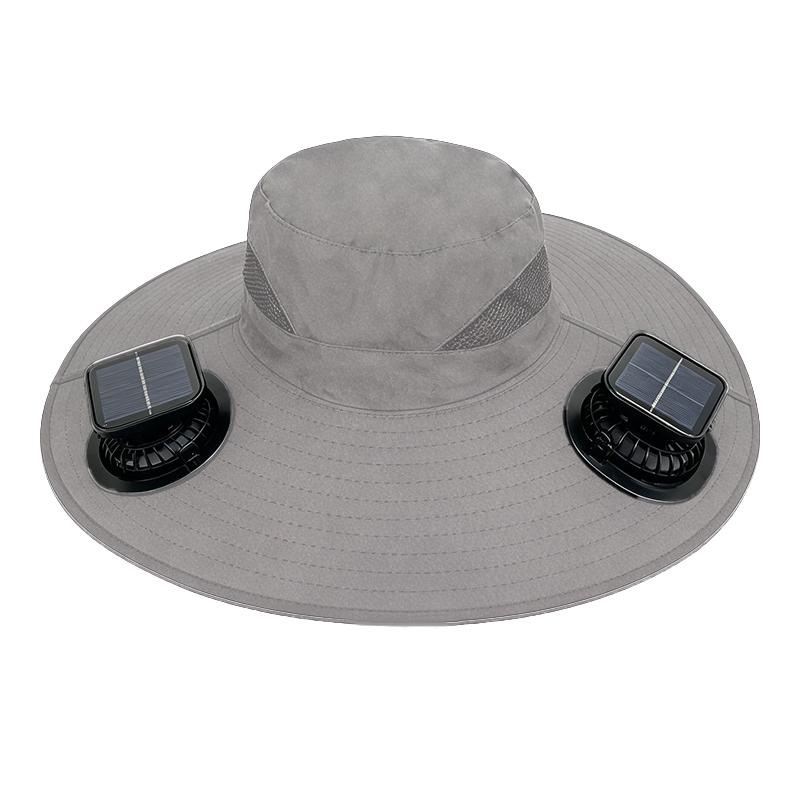 Large Size Quick Dry Bucket Hat With Solar Powered Fan Usb Charging Sun Hat For Men Outdoor Hiking Camping Fishing Cooling Wear