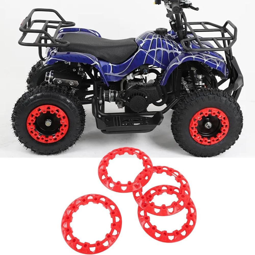 4 Stück Rote ATV Radnaben-Zierkappe PP-Material Felgenabdeckung Dekoration ATV Zubehör