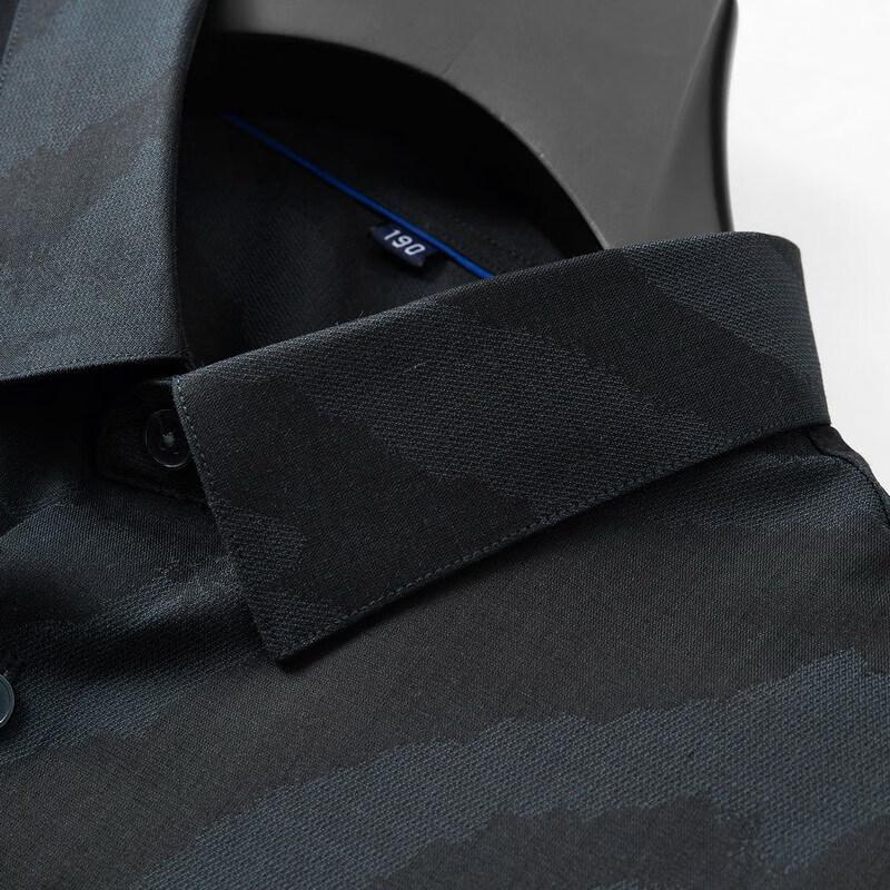 Men's Plus Size Striped Business Casual Long-Sleeve Shirt