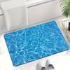 Ocean Beach Shell Pattern Bath Flannel Mat Non-Slip, Absorbent Ultra Soft Plush Suitable for Shower Door Bathroom Entrance Decor
