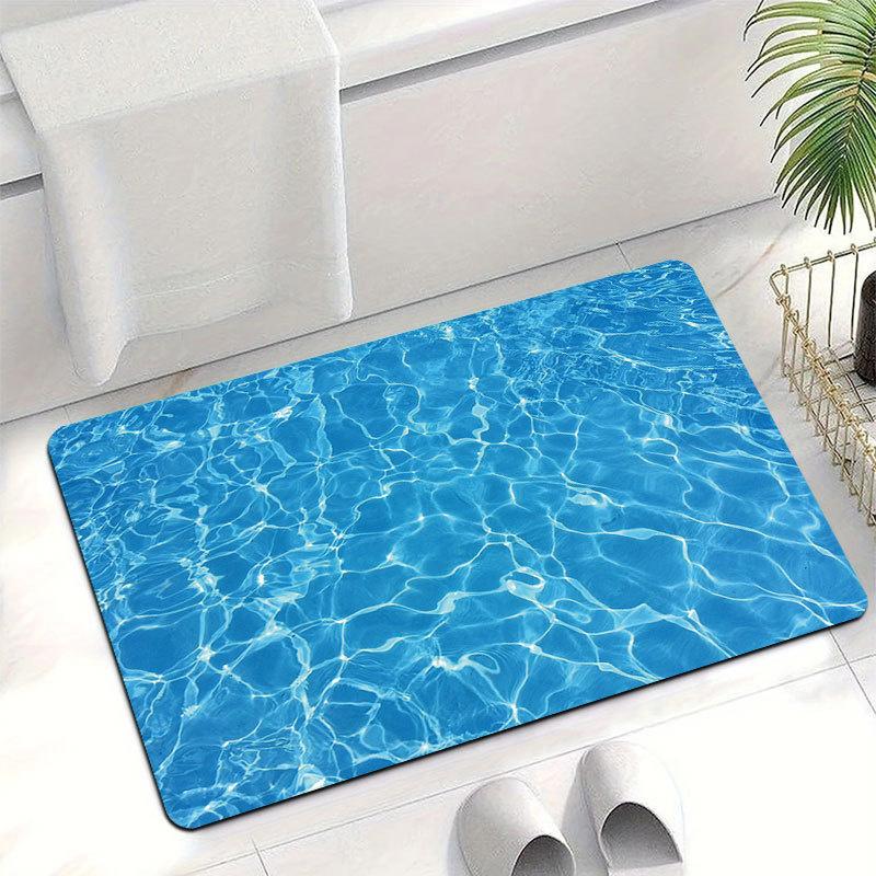 Ocean Beach Shell Pattern Bath Flannel Mat Non-Slip, Absorbent Ultra Soft Plush Suitable for Shower Door Bathroom Entrance Decor