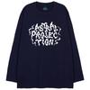 ASTRAL PROJECTION Hayes Lettering Oversized Long Sleeve T-Shirt_Navy