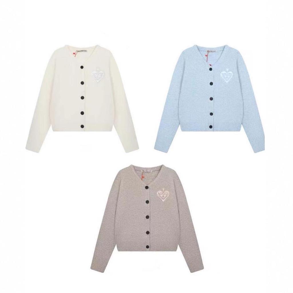 Trendy Daisy Embroidered V-Neck Knit Cardigan Sweater Top Inspired by Park Min Young