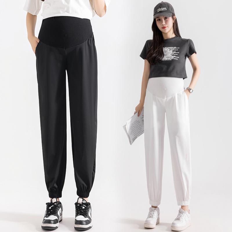 Maternity Spring/Summer Slimming Ice Silk Belly Support Pants