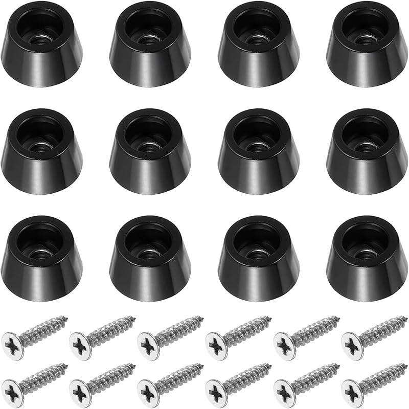 PATIKIL Cutting Board Feet, 12 Pack Round Rubber Feet Bumpers Non Slip Bumper Pads with Stainless Steel Screws for Furniture Chairs Desks Electronics