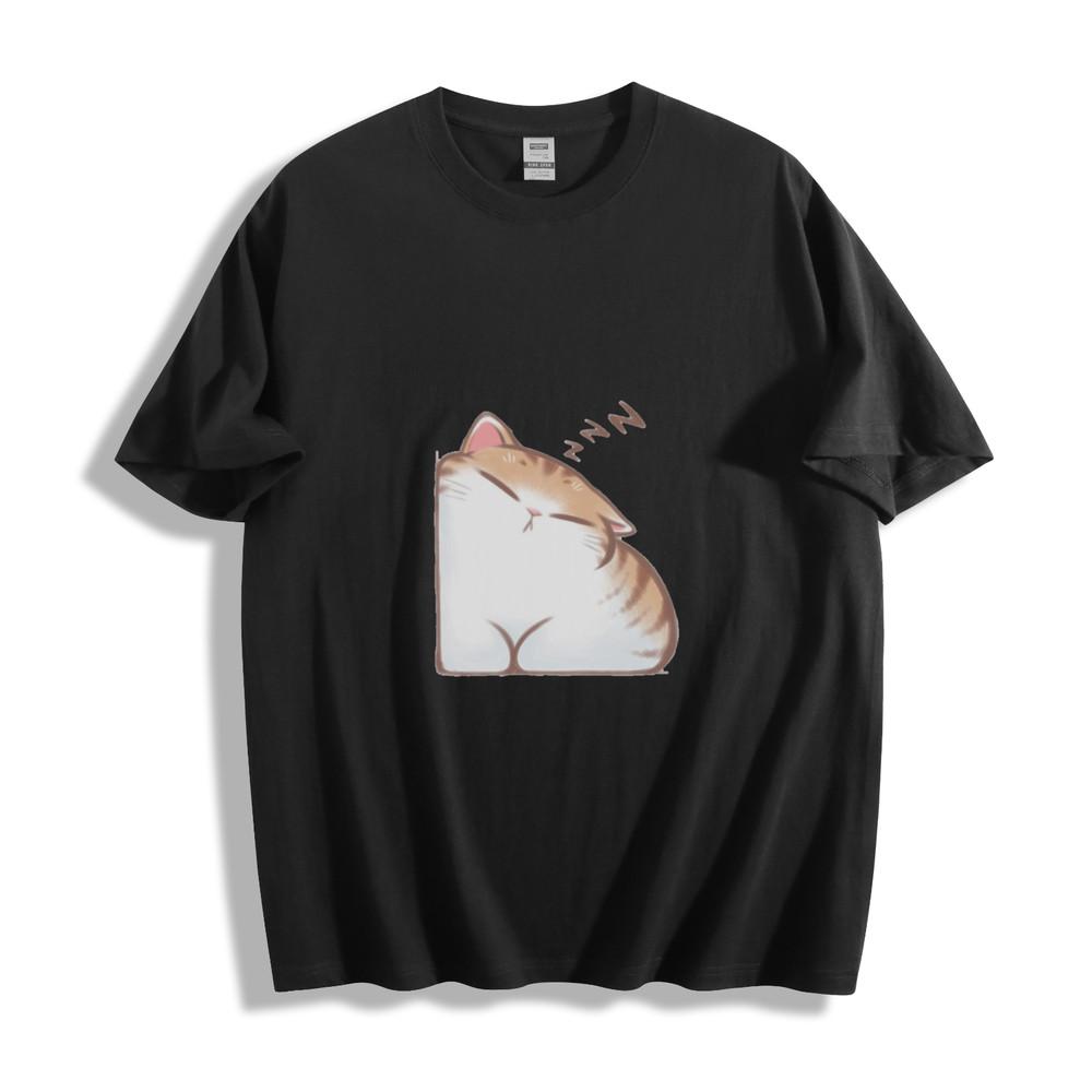 Sleepy Cat Nap T-Shirt - Adorable Snoozing Kitty Design Unisex Tee