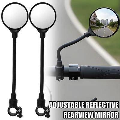 Flexible Adjustable Reflective Rearview Mirror Bike Mirror Soft Stem Rear View Mirror for Bicycle E-BikeMotorcycle Handlebar
