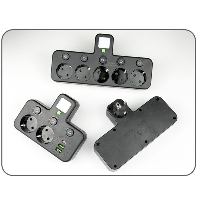 Multi-Socket Power Strips Wall Socket Adapters Power Converter with Independent Switches for Multiple Device Use Enduring