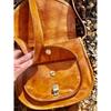Medium Leather Saddle Bag, Retro Saddle Bag, 11x9 Brown Saddle, Back To the 70s Traditional Saddle Bag. Everybody Needs a Saddle To Love