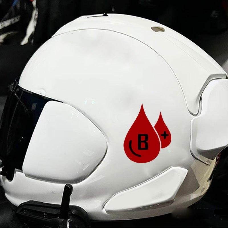 Cool Blood Type Graphic Sticker, Red Blood Drop Waterproof Vinyl Decal, Perfect for Motorcycle Car Helmet Bike Laptop Ornament