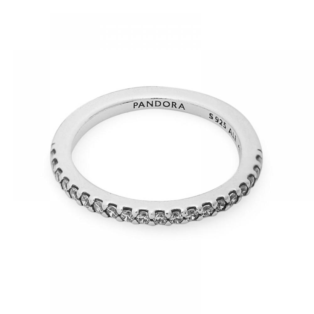 Pandora 192999c01 Timeless Sparkling Band Silver Ring