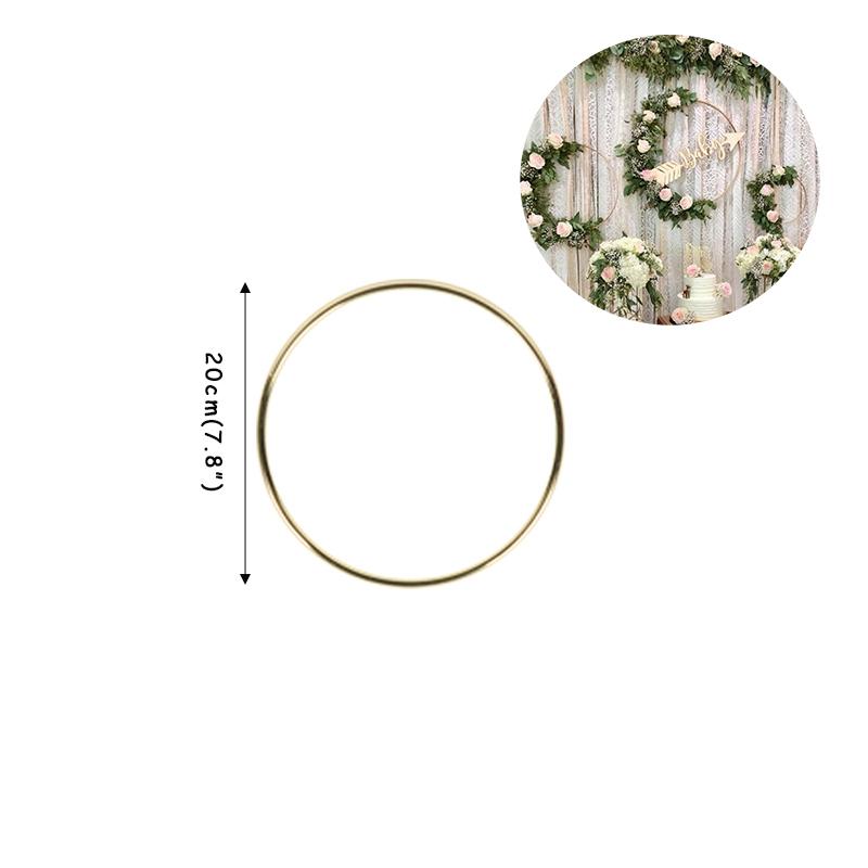5pcs 15-40cm DIY Hanging Wreath Bamboo/Metal Wreath Iron Ring Hoop Hanging Craft Party Decorations Baby Shower Wedding Wreaths