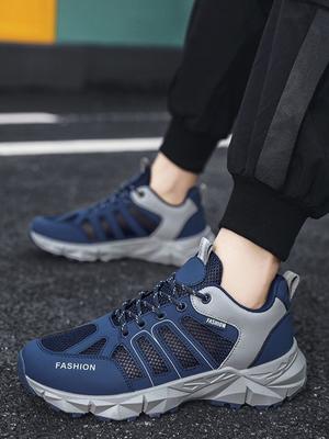 Módní prodyšné síťované sportovní boty pro muže na chůzi Originální nabídky Jednoduché stylové Jogging Turistika Treking Lehké Pánské Ležérní Tenisky