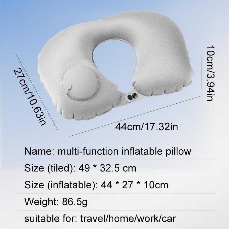 Pressing Inflatable Pillow U-shaped Pillow Strong Support Pillow for Long-distance travel#Size:See Below for Size Descriptions