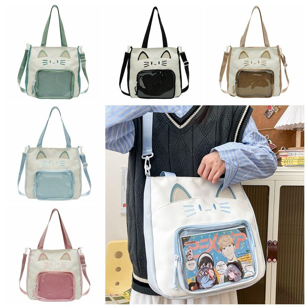 Idol Merchandise Storage Transparent Pocket Zipper Bag Fashion Backpacks Kawaii Cat Itabag  Outdoor