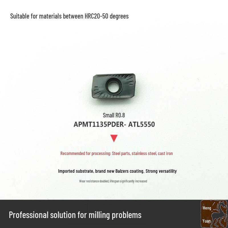 H2 Stainless Steel & Cast Iron CNC Face Milling Cutter with APMT1135PDER1604 Inserts