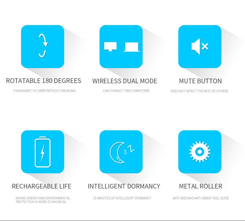 Rechargeable Dual Mode Arc-Shaped Rotatable Bluetooth Wireless Mouse
