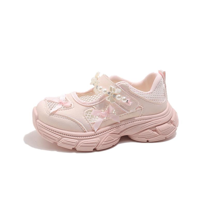 2026New summer dad shoes for children, girls' sandals, soft-soled white shoes, girls' shoes, children's mesh single shoes