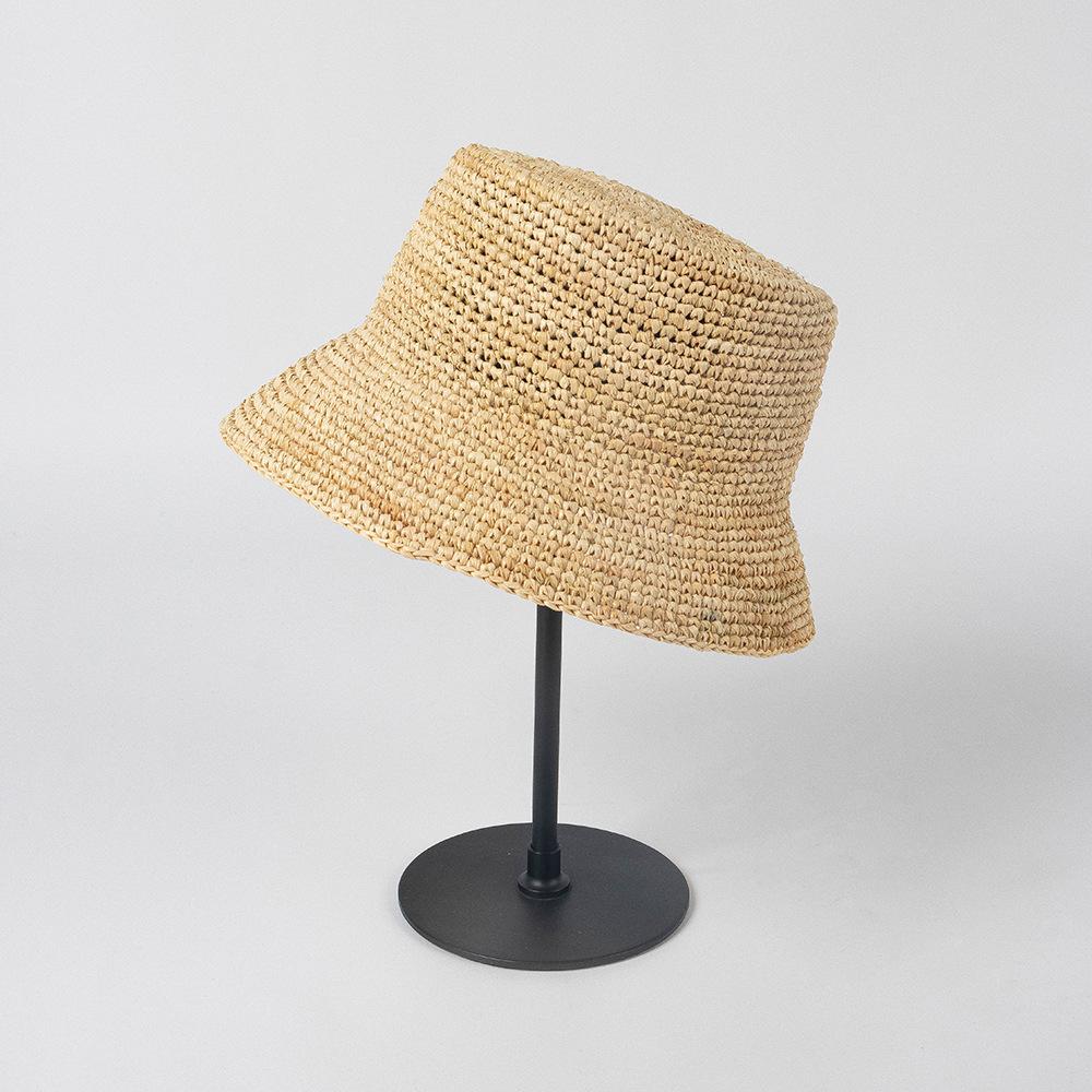 

Летняя Кепка-ведро с натуральными полями Raffismall, вентиляция для отдыха, мужская и женская рыбацкая шляпа head size 57cm