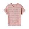 Mom's Summer Loose Round Neck Ice Silk Top 2026: New Style Short Sleeve Knit for Middle-Aged & Elderly Women, Plus Size Available