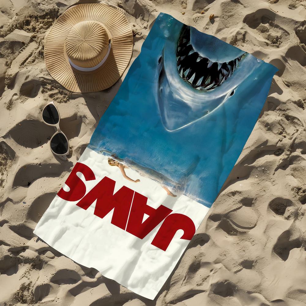 J-jaws-s Show Towel Beach Quick Dry Soft Pool Towels Gift for Travel Gym Shower Camping Sports