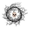 Lighted Halloween Wreath with 50 LED Lights for Porch Outdoor Party Decoration
