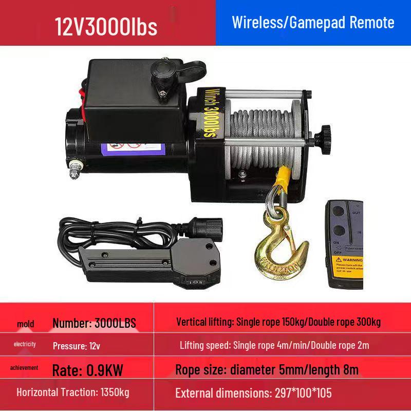 12V/24V Electric Off-Road Car Winch & Hoist