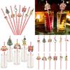 Table Theme Christmas Decor Disposable Paper Straws Set With Santa Pattern Claus