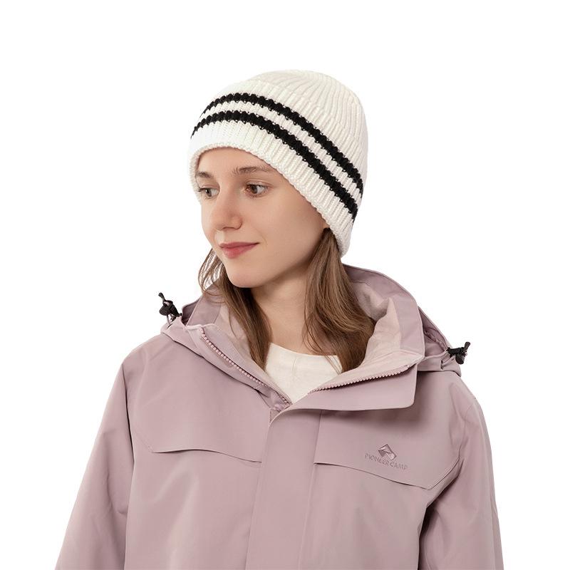 Vlněná pletená čepice v korejském stylu: Hřejivá, trendy, unisex podzimní/zimní čepice