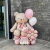 Bow Bear Balloon Set with Pink Daisy Balloon Cloud Aluminum Film Balloon for Birthday Party Shower Proposal Wedding Decoration