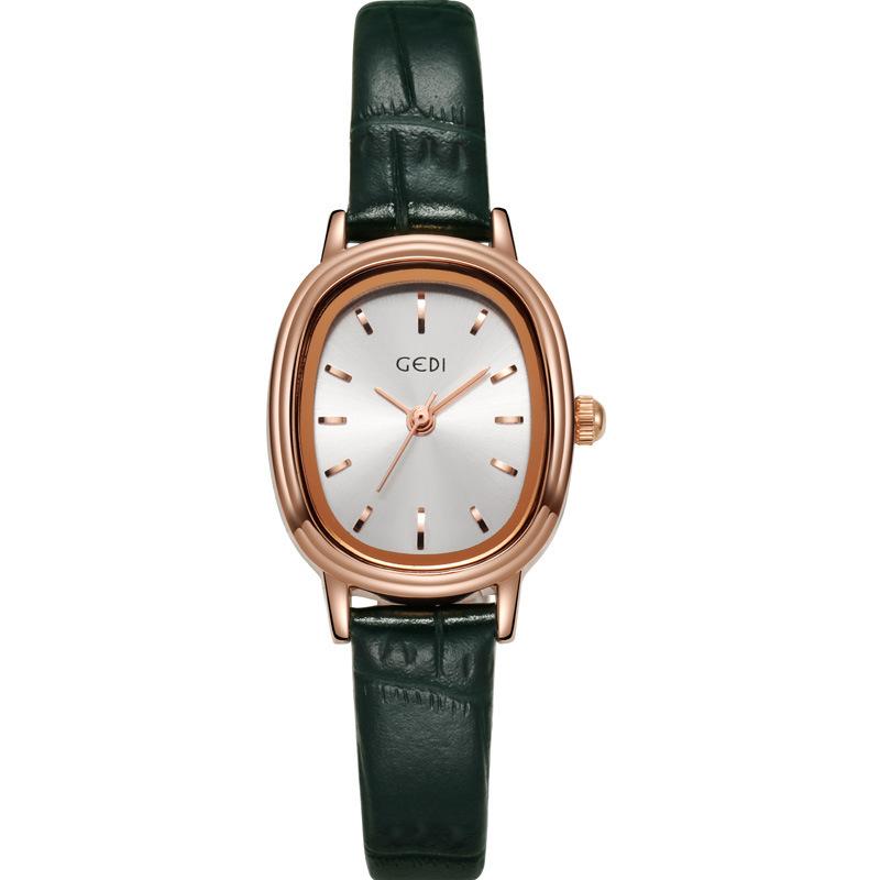 Retro Simple Oval Student Watch Niche Premium Waterproof Women'S Watch Genuine Leather Quartz Women'S Watch