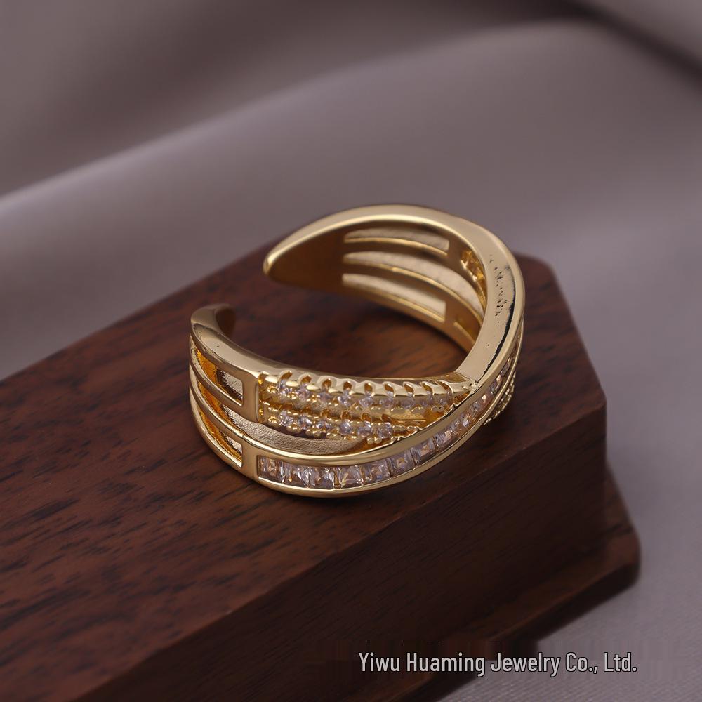 Циркон Открытое Кольцо - Роскошный Холодный Стиль Женские Украшения, Самый продаваемый Универсальный Дизайн для Указательного Пальца