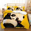 3D Panda Printed Pillowcase and Quilt Cover Household Bedding Set Bedroom Comfortable Bedding