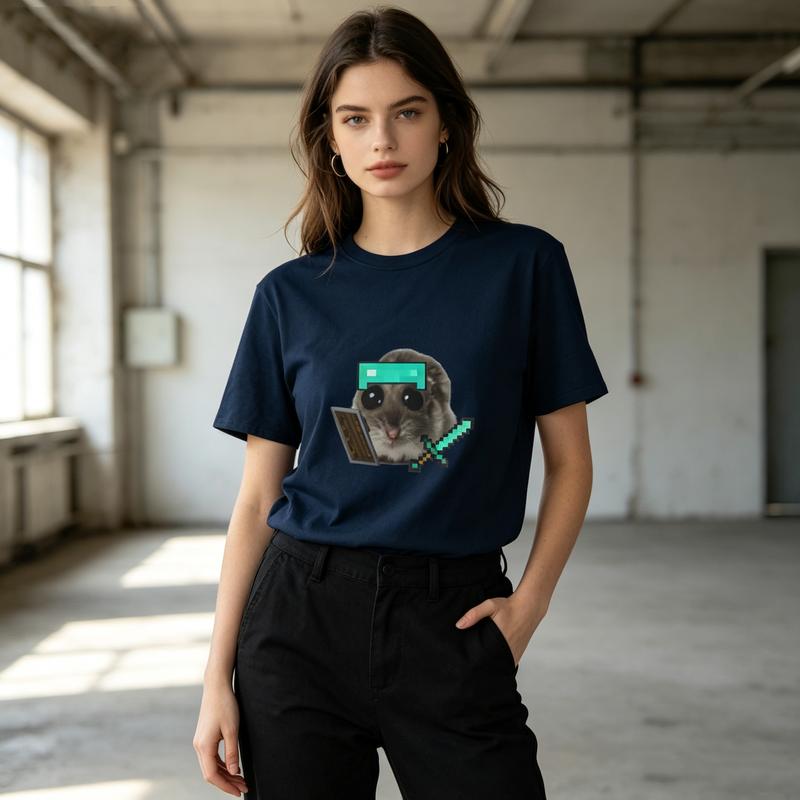 Gaming Mouse Meme Graphic T Shirt Funny Game Pixel Print Unisexs Unisexs Cotton Crew Neck Casual Oversized Tee Harajuku Y2k Top