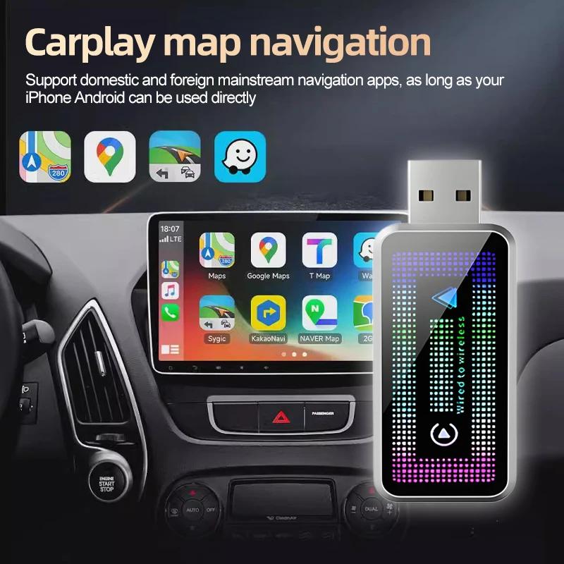 Fashion 2in1 Wired To Wireless CarPlay Android Auto Adapter OEM Car Stereo With USB and Lights For Mercedes-Benz CLS Series C257