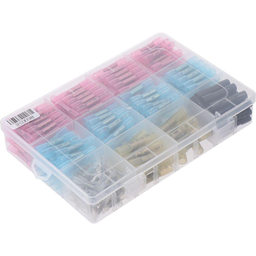 

340Pcs 26-10 AWG Wire Connector Kit Marine Grade Butt Terminals Heat Shrink Butt Connectors Marine