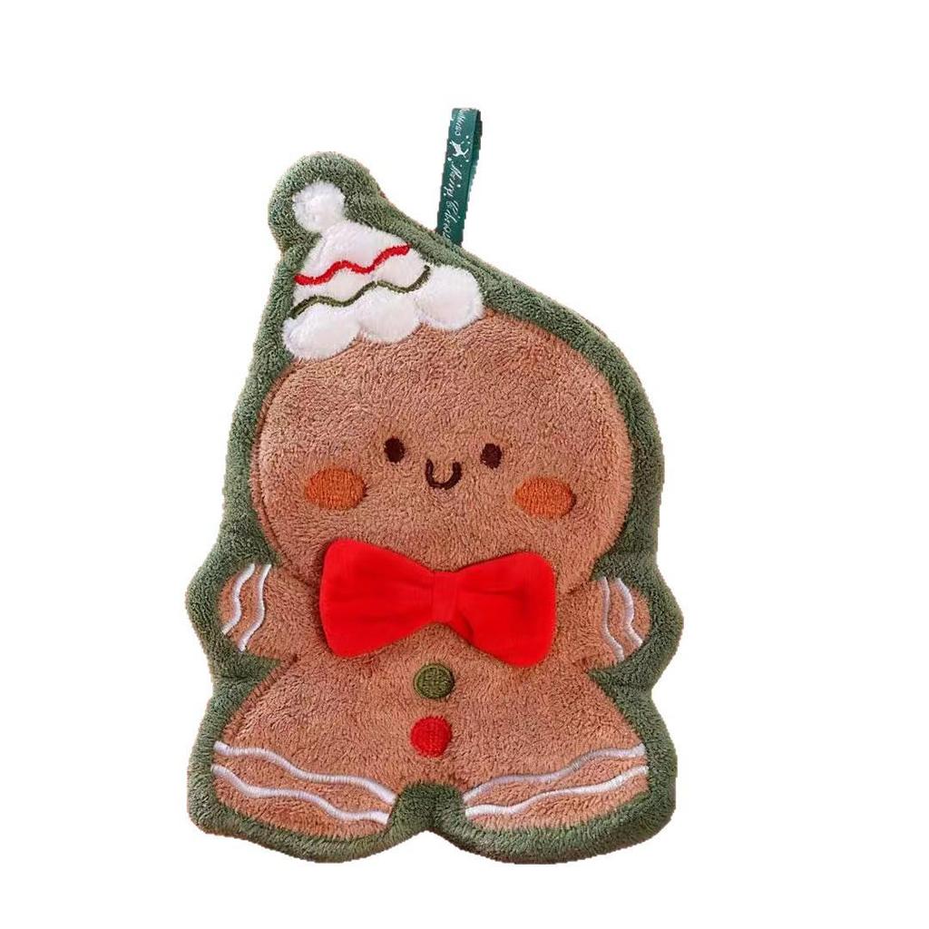 Coral Fleece Christmas Lint-Free Absorbent Hand Towel for Kitchen & Bathroom