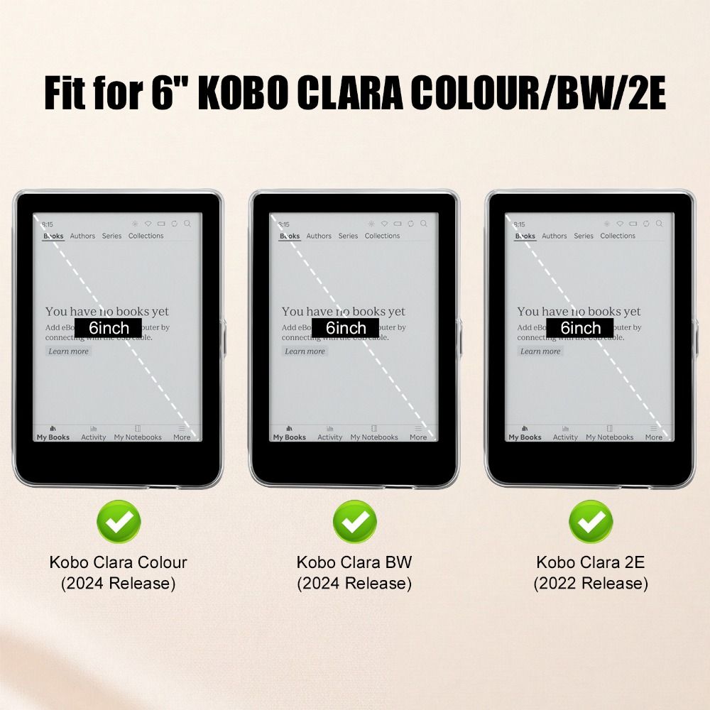 Auto Wake/Sleep Case Snap-on Protective Shell e-Reader Cover for KOBO Clara Color/2E/BW 6 inch