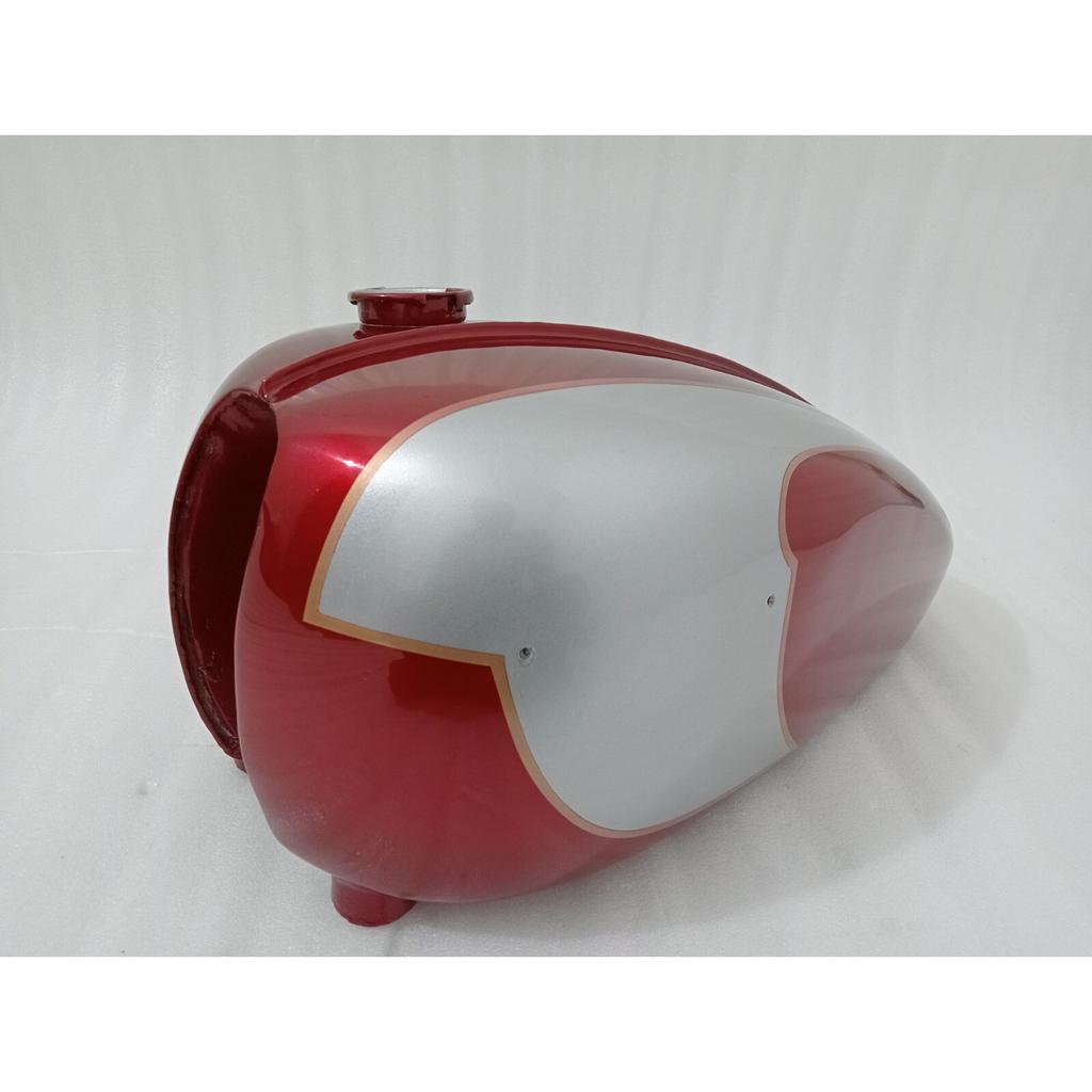 Fit For Petrol Fuel Gas Tank With Cap Triumph T120 Cherry & Silver Painted Steel