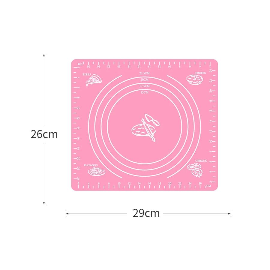 Multicolor Silicone Baking Mat Baking Sheet Pizza Dough Mat Soft Rolling Pastry Board Cutting Fondant Cake Dough Pad Bakeware