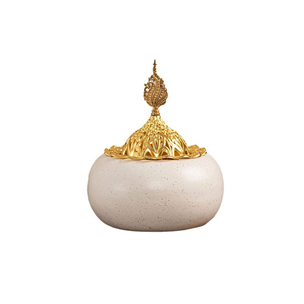 Ceramic Aromatherapy Censer Arabian Dome Design Incense Burning Tray Bakhoor Holder Office