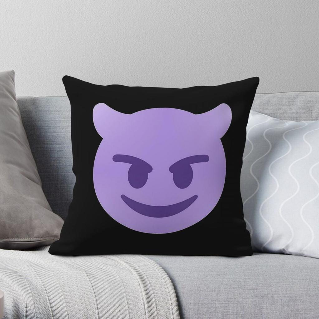 Purple Devil Square Pillowcase Polyester Linen Velvet Pattern Zip Decor Room Cushion Cover Wholesale