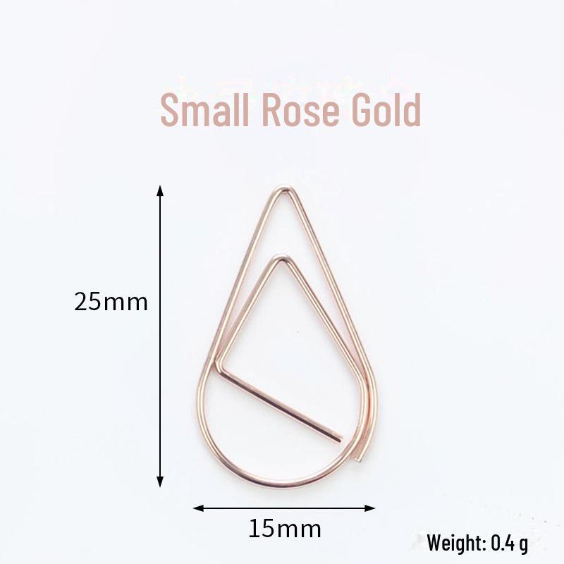 Agrafă de Hârtie Proaspătă și Simplă în Formă de Picătură de Apă - Marcaj Metalic Drăguț Rechizite de Birou pentru Caiete și Decorațiuni de Papetărie.