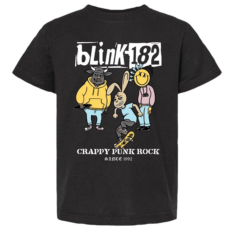 New Blink 182 - The Smiling Punk Rabbit Graffiti Rabbit Illustration - American Retro High Street Vintage Streetwear T-shirt