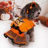 Pet Dog Dress Halloween Costume Pumpkin Witch Outfit Christmas Party Female Dogs XS To XL