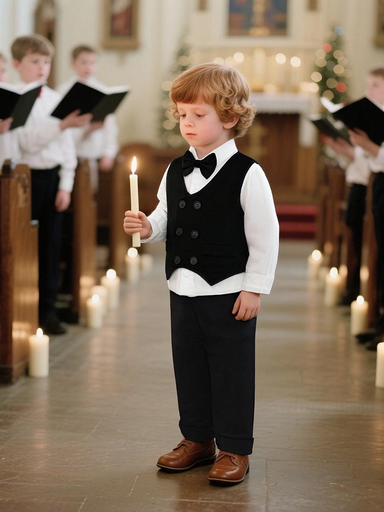 Costume Trois-Pièces Gentleman Britannique pour Garçons: Parfait pour le premier anniversaire de bébé