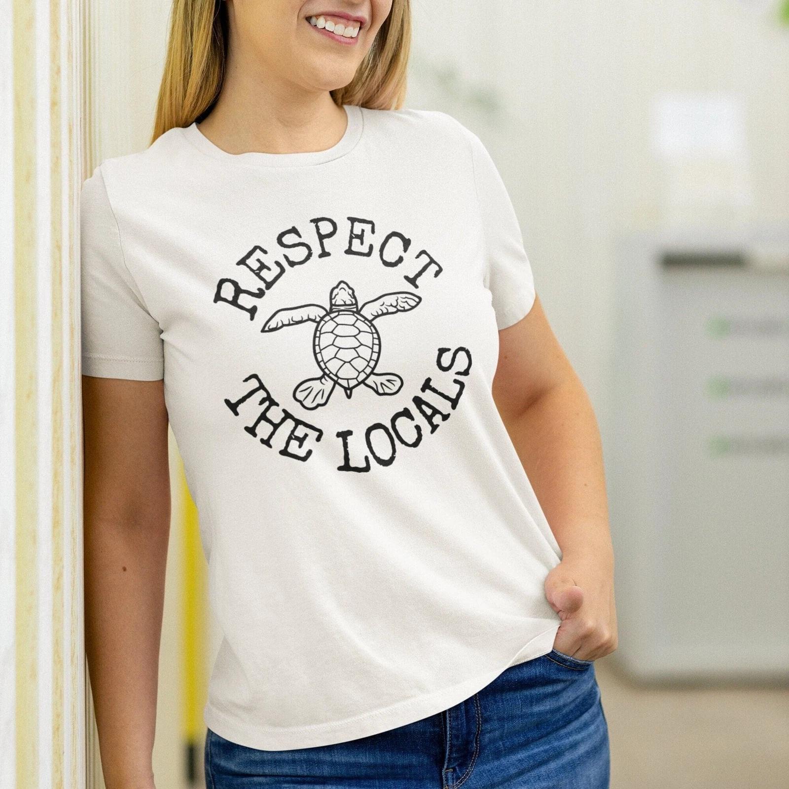 Respect the Locals Sea Turtle T-Shirt, Ocean Lover S